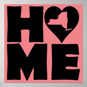Affiche de l'État de New York Home Heart