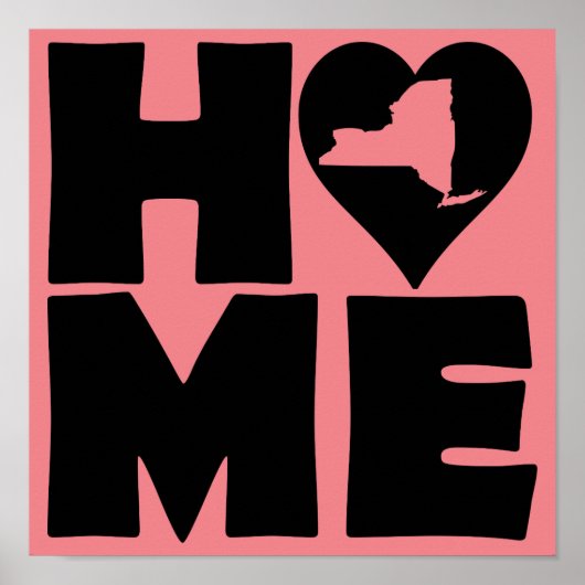 Affiche de l'État de New York Home Heart (Devant)