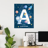 Affiche de lettre 'A' d'aventure spatiale personna (Bureau à domicile)