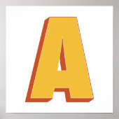 Affiche de lettre artistique, monogramme A, initia (Devant)