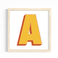 Affiche de lettre artistique, monogramme A, initia