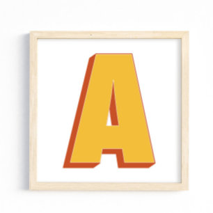 Affiche de lettre artistique, monogramme A, initia