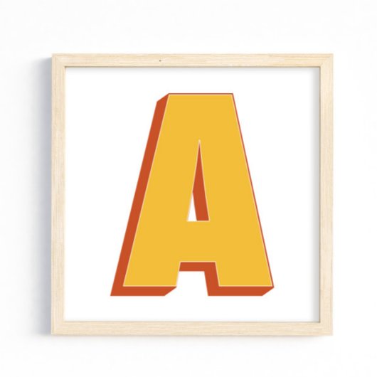 Affiche de lettre artistique, monogramme A, initia