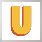 Affiche de lettre artistique, monogramme U, initia (Devant)