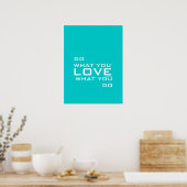 Affiche de lettre moderne Aqua Blue Fais ce que tu (Cuisine)