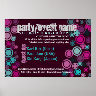 Affiche de l'événement de fête Funky Bubbles