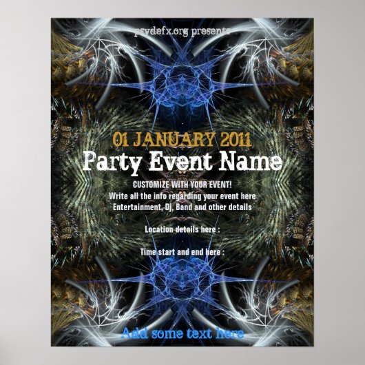 Affiche de l'événement "Fractal Scifi"  Party (Devant)