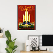 Affiche de l'Expo Mondiale de Chicago, 1933 (Bureau à domicile)