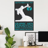 Affiche de l'exposition des arts graphiques en 192 (Bureau à domicile)