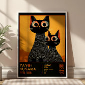 Affiche de l'exposition rétro Chats noirs de Yayoi