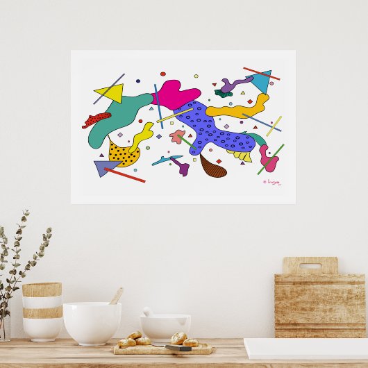 Affiche de l'expressionnisme Abstrait géométrique (Cuisine)