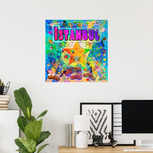 Affiche de l'heure de l'époque d'Istanbul (Bureau à domicile)