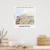 Affiche de l'heure de pointe des lemmings drôles (Cuisine)