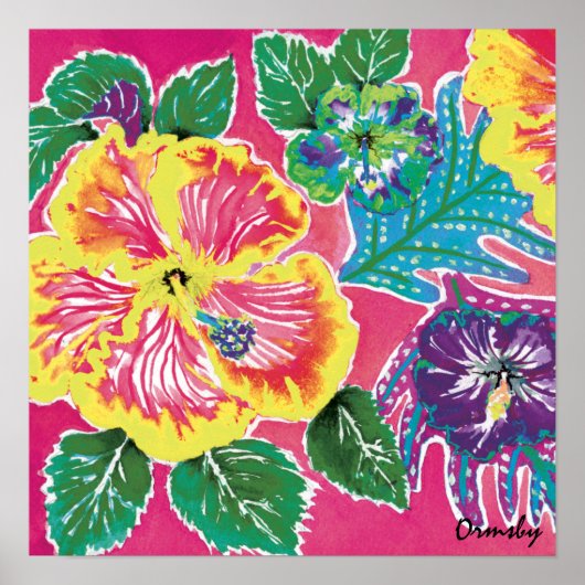 Affiche de l'Hibiscus Magenta (Devant)