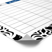 Affiche de l'horaire noir de Mandala tribal (Coin)