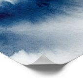 Affiche de l'horizon à l'aquarelle bleu or (Coin)