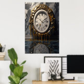 Affiche de l'horloge de fusion surréelle - Art de (Bureau à domicile)