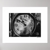 Affiche de l'horloge vintage Big Ben B&W