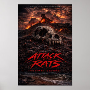 Affiche de l'horreur du paysage de crâne – Cosmic