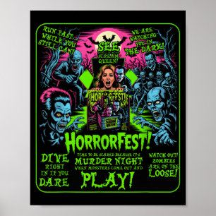 Affiche de l'Horreurfest Vintage Cinéma d'Hallowee