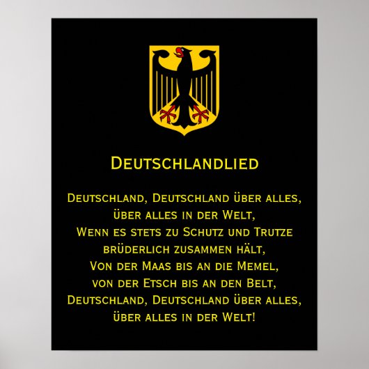 Affiche de l'hymne national allemand Deutschlandli (Devant)