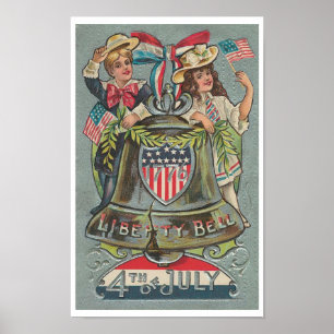 Affiche de Liberty Bell de cru 4 juillet