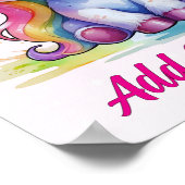 Affiche de licorne bébé pastel personnalisée – Nom (Coin)
