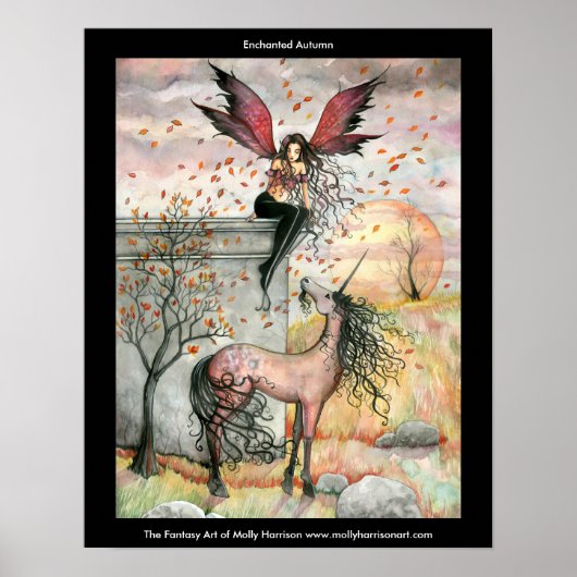 Affiche de licorne fée gothique (Devant)