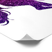 Affiche de licorne rose et violette à paillettes (Coin)
