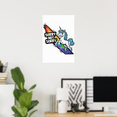 Affiche de licorne Sorry not Sorry (Bureau à domicile)