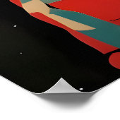 Affiche de lièvre astronaute, Impression rétro de  (Coin)