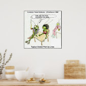 Affiche de ligne de drague de cricket drôle (Cuisine)