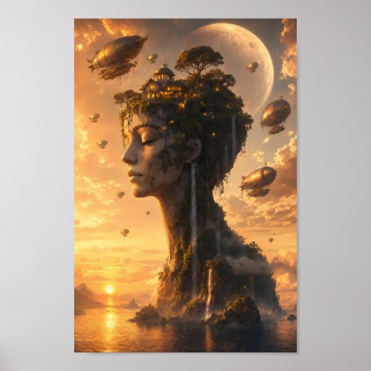 Affiche de l'île céleste Steampunk Dreambound (Devant)
