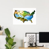 Affiche de l'île d'Assateague USA (Bureau à domicile)