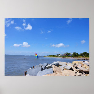 Affiche de l'île de Sullivan Charleston en Carolin