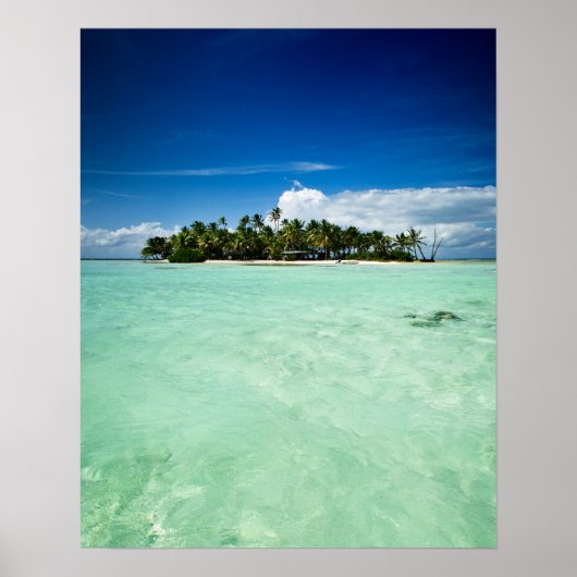 Affiche de l'île du Pacifique avec des palmiers (Devant)