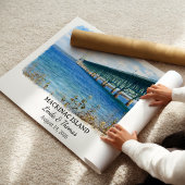Affiche de l'île Mackinac Michigan, Aquarelle, Cus