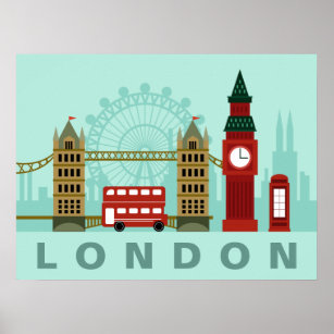 Affiche de l'illustration mignonne Londres