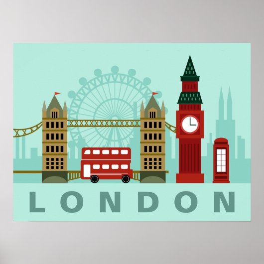 Affiche de l'illustration mignonne Londres (Devant)