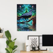 Affiche de l'imaginaire corbeau (Bureau à domicile)