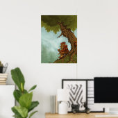 affiche de l'imaginaire d'arbre heureux (Bureau à domicile)