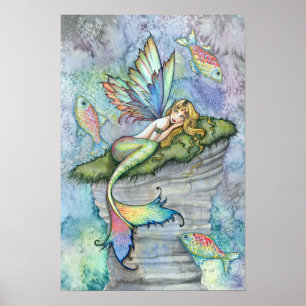 Affiche de l'Imaginaire de sirène de carpe en feui