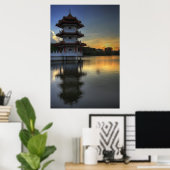 Affiche de l'immeuble de la pagode du jardin chino (Bureau à domicile)