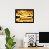affiche de limousine dorée de californie (Bureau à domicile)