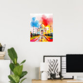 Affiche de l'impression de la Taj Mahal aquarelle (Bureau à domicile)