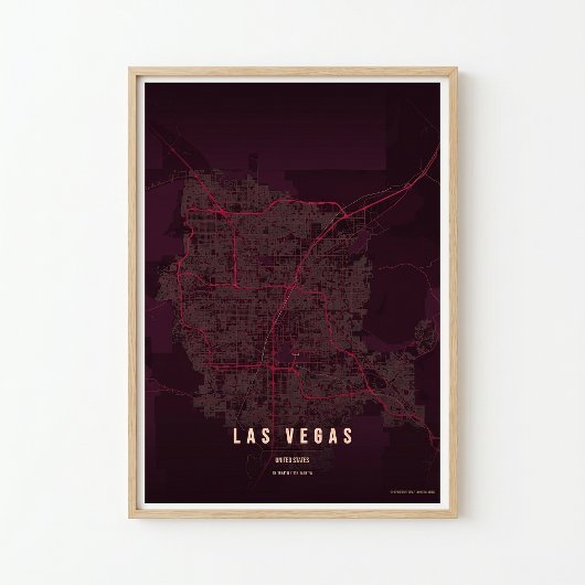 Affiche de l'impression de Ruby Las Vegas Carte du
