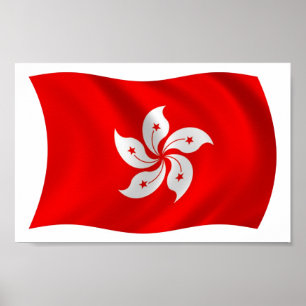 Affiche de l'impression du drapeau de Hong Kong
