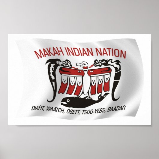 Affiche de l'impression du drapeau de la tribu Mak (Devant)