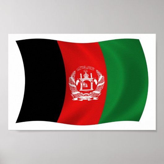 Affiche de l'impression du drapeau de l'Afghanista (Devant)