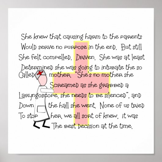 Affiche de l'infirmière pédiatrique, "Intubating T (Devant)